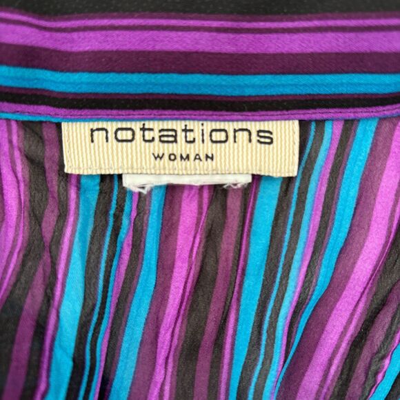 Notations Womens Whimsigoth Button Up Size XL Ruffle Front Blouse Flared Sleeve - Picture 2 of 5